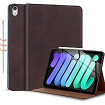 Gexmil Capa de couro genuíno para iPad mini 7 (A17 Pro) 2024, iPad